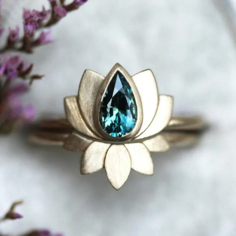 Retro Creative Design Niche Lotus Flower Ring - Image 18