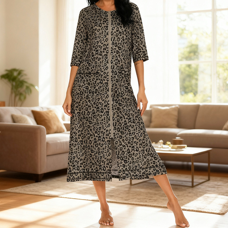 Comfortable Cardigan Womens Base-Layer Pajamas For Autumn And Winter - Image 6