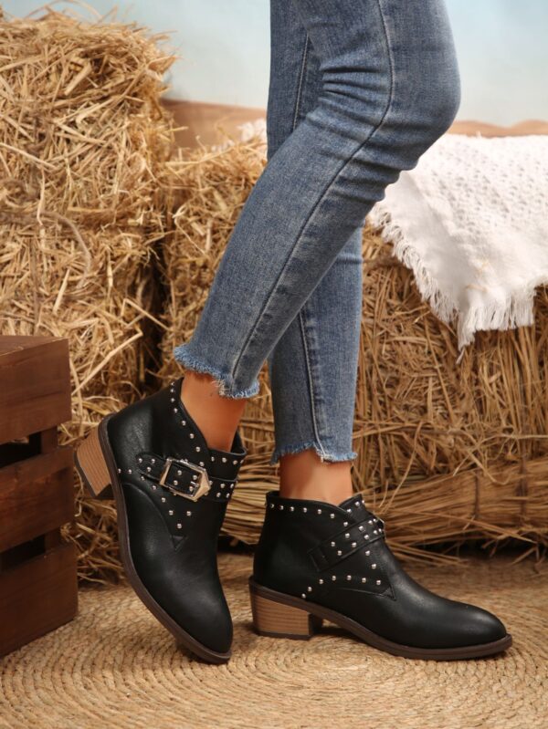 Mid-heel Boots Winter Pointed Toe Shafted - Image 19