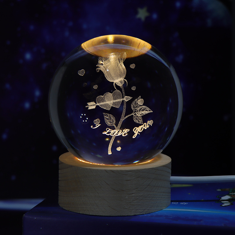 Luminous Starry Sky And Planets Moon Moon Crystal Ball Small Night Lamp Projection Ambience Light Creative Gift New Strange Gift - Image 30