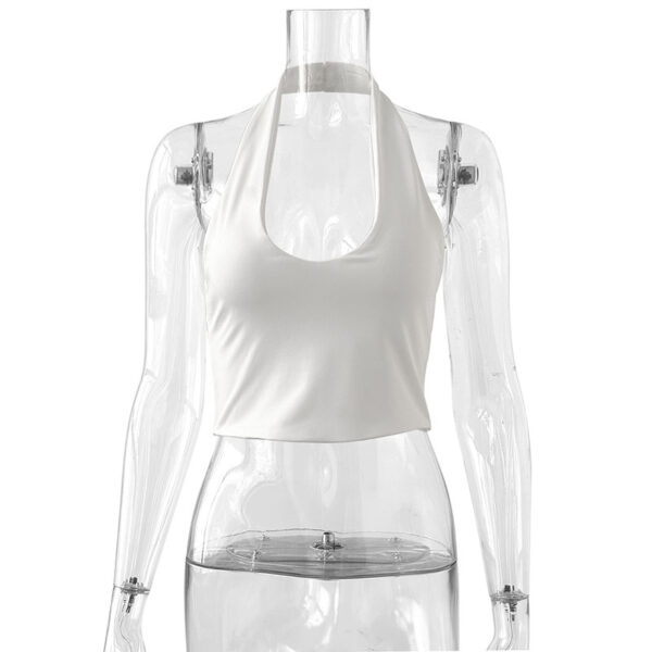 Fashionable Casual Women's Solid Color Minimalism Halter Top - Image 4