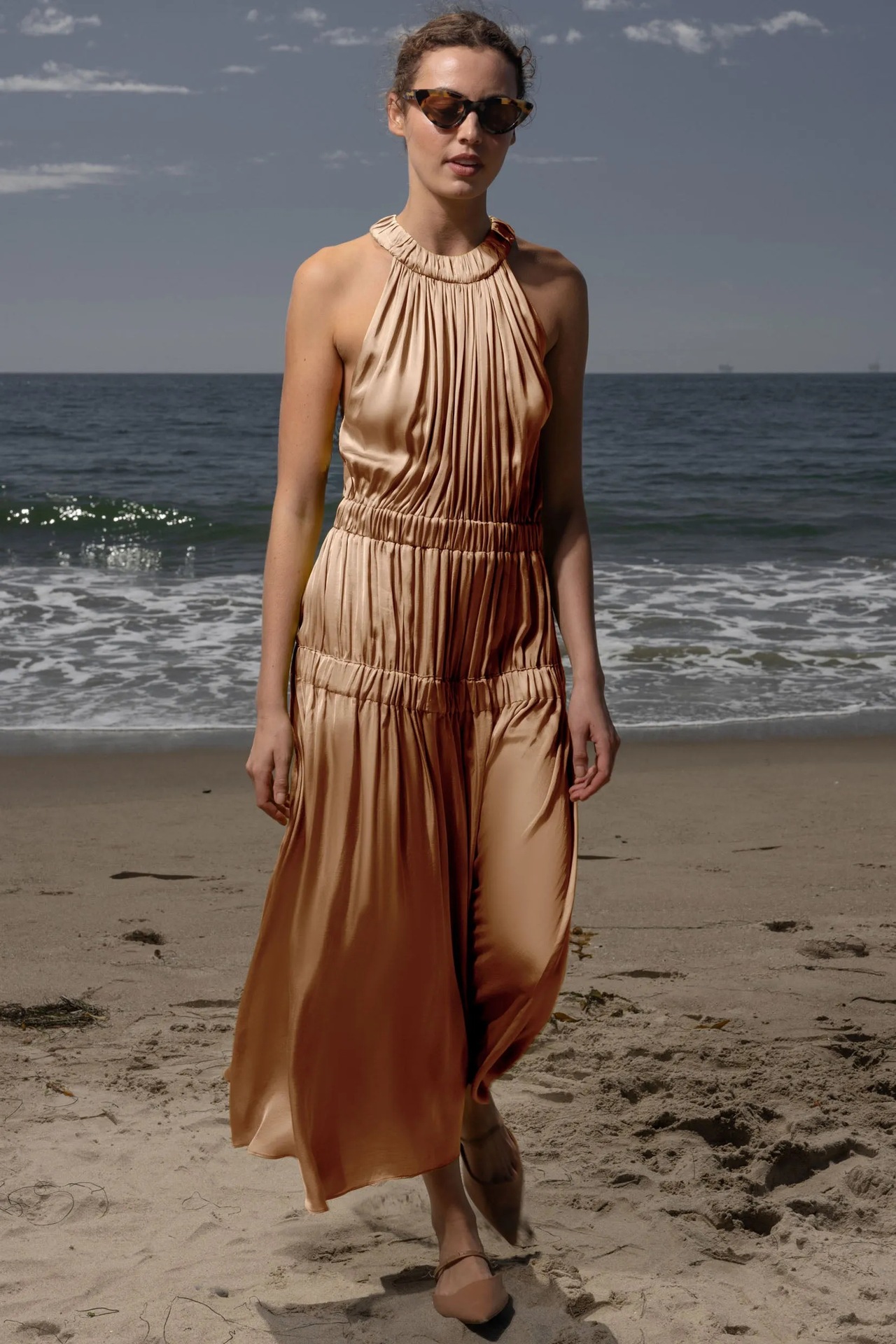 Womens Soft And Sweet Sleeveless Halterneck Casual Dress - Image 14