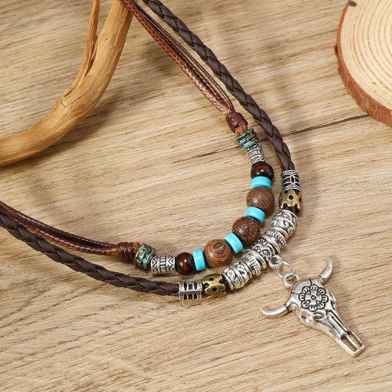 Cross-border New Earrings And Necklace 2-piece Set Fashion Turquoise Beaded Earrings And Necklace - Image 11
