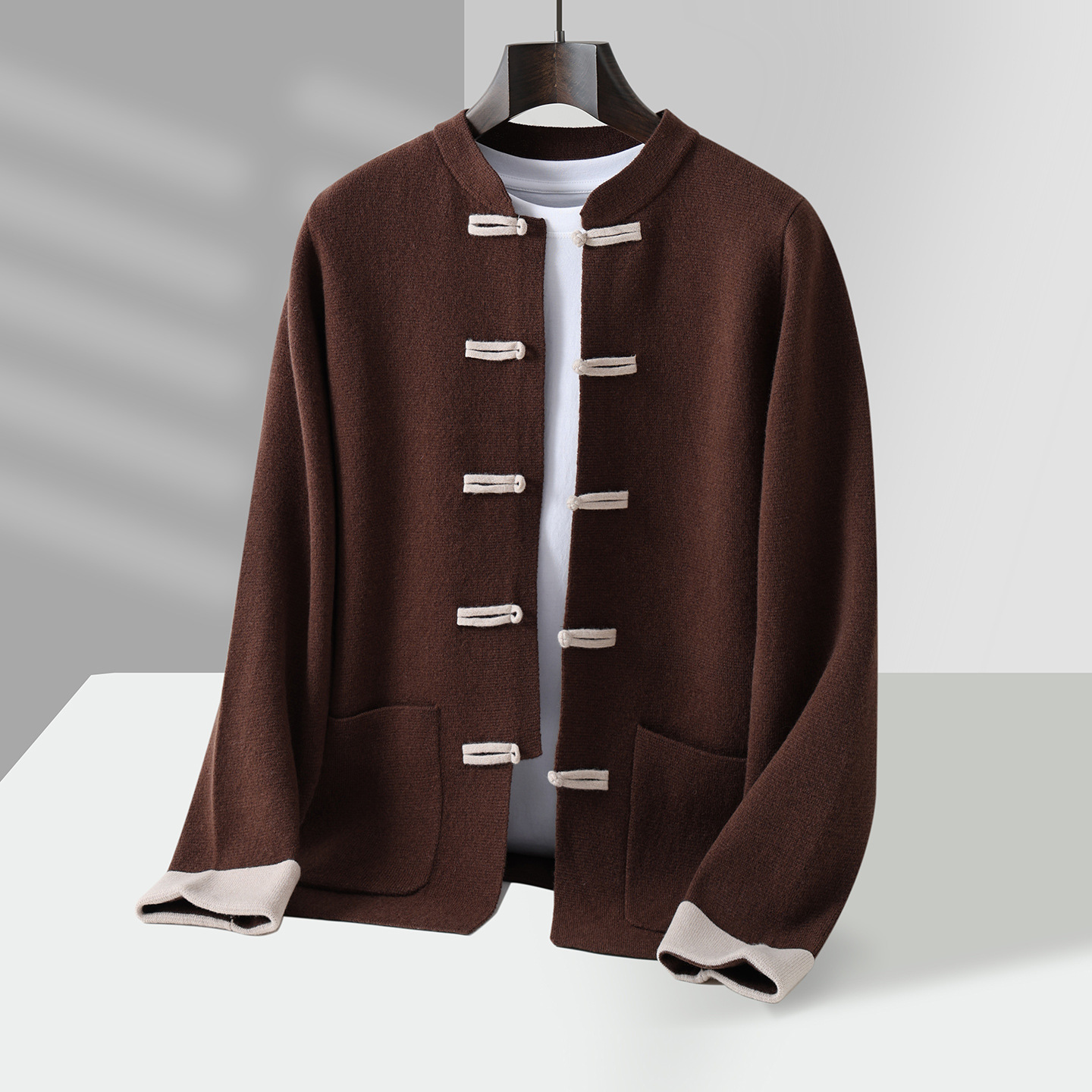 Chinese-style Tang Suit Mens Retro Casual Long-sleeve Jacket - Image 21