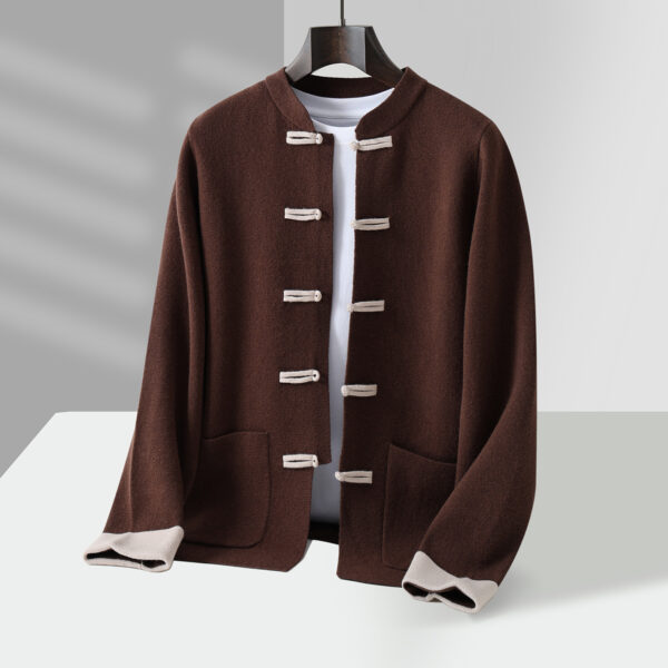 Chinese-style Tang Suit Mens Retro Casual Long-sleeve Jacket - Image 2