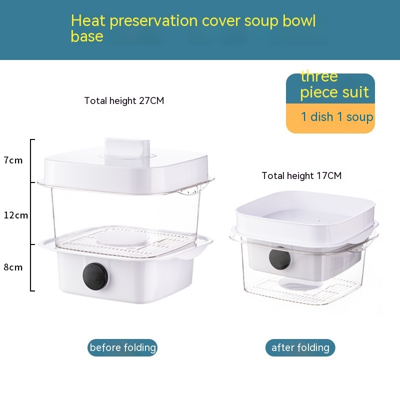Multi-layer Dish Cover Heat Preservation Kitchen Cover Dining Table Leftover Storage Box Transparent Stack Cooking Hood Steamer - Image 14