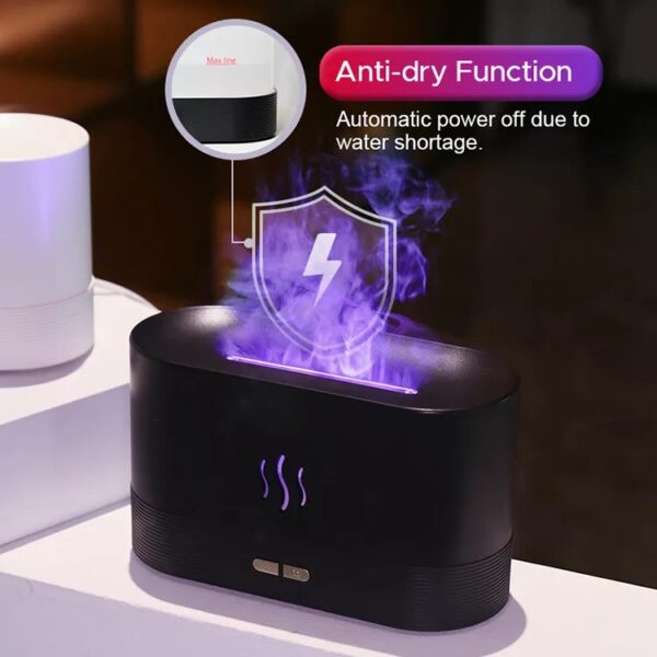 Best Selling USB Ultrasonic Flame Humidifier Led RGB Colorful Essential Oil Fire Flame Aroma Diffuser - Image 17