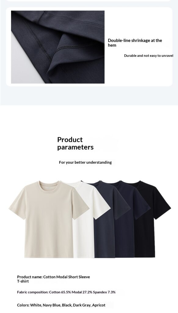 Cool Breathable Liquid-Ammonia Cotton Comfortable T-Shirt Casual Crew Neck Short-Sleeve For Men