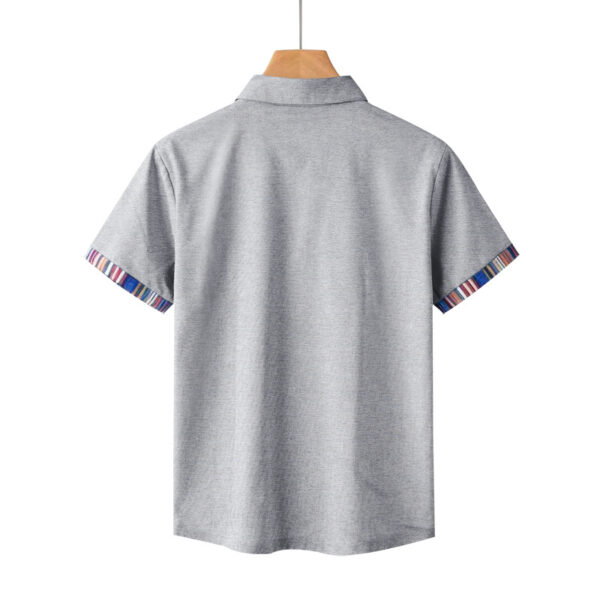 Men's Casual Lapel Contrast-color Polo Shirt Short-sleeve Polo Tee - Image 13