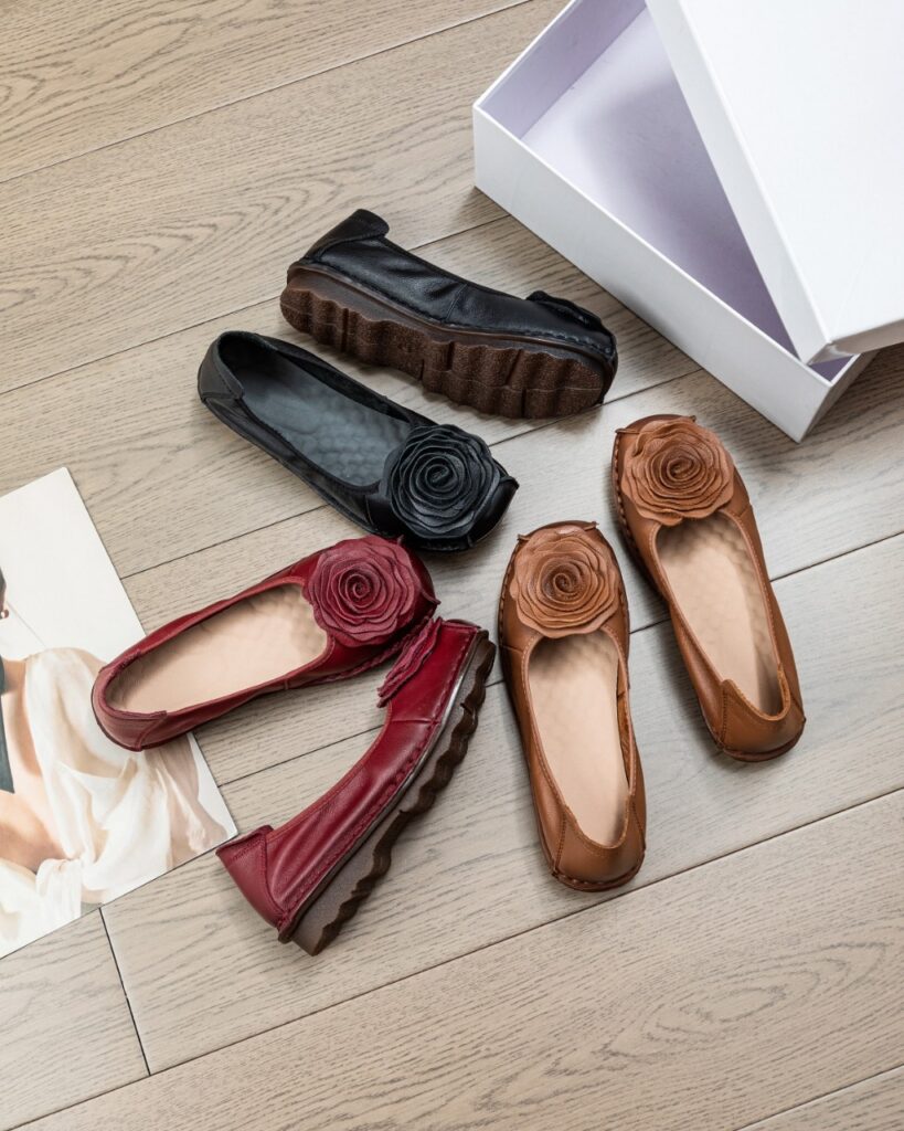 Women's Leather Low-cut Slip-on Pumps