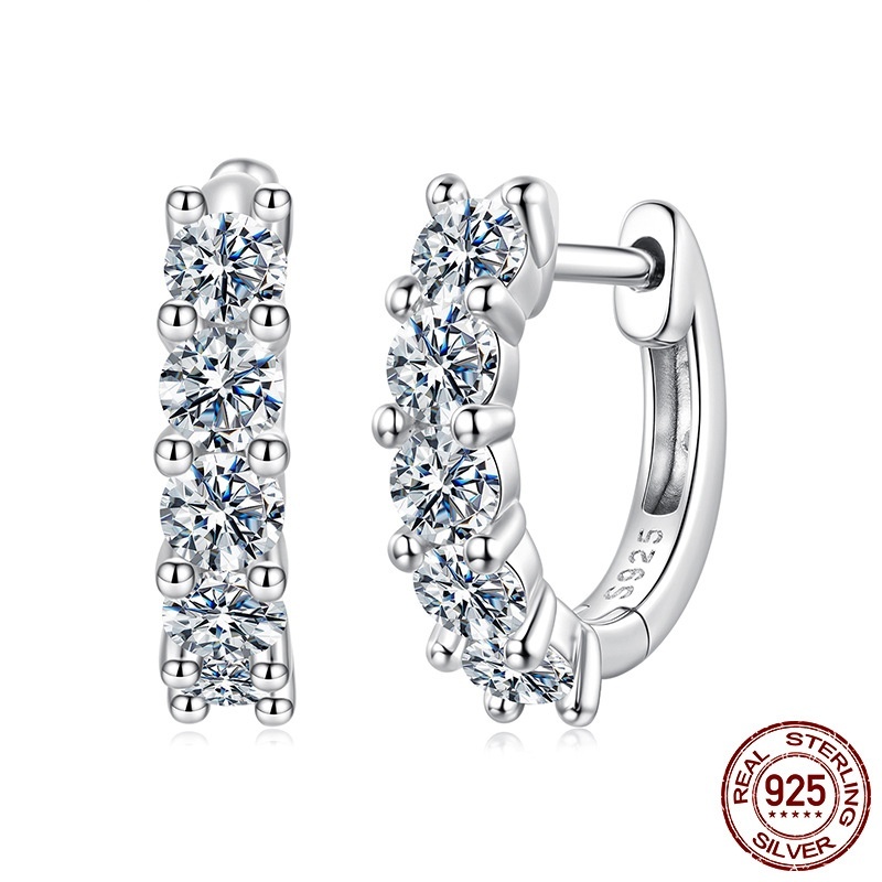 Silver Ziyun New Shining Single Row Light Luxury Moissanite Ear Clip Women - Image 7