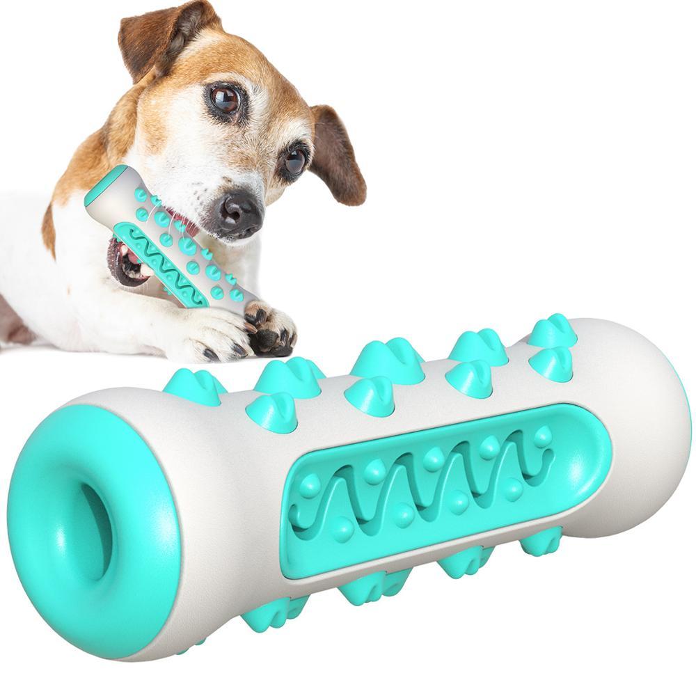Dog Squeaky Toys For Aggressive Chewers, Tough Toothbrush Dog Chew Toy, Nearly Indestructible Rubber Toys For Pet Training, Teeth Cleaning, Playing And Chewing For Medium & Large Breeds - Image 1