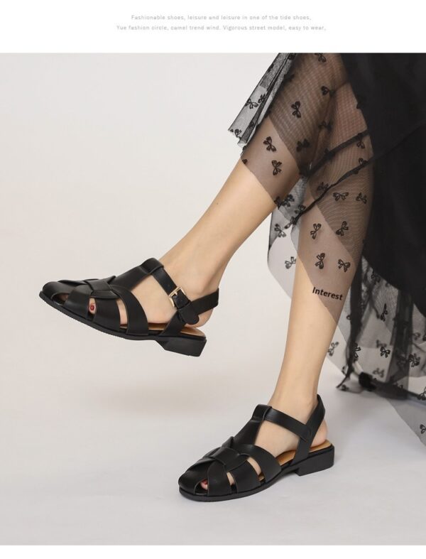 Baotou Woven Piggyback Strap Vintage Sandals New Style - Image 19