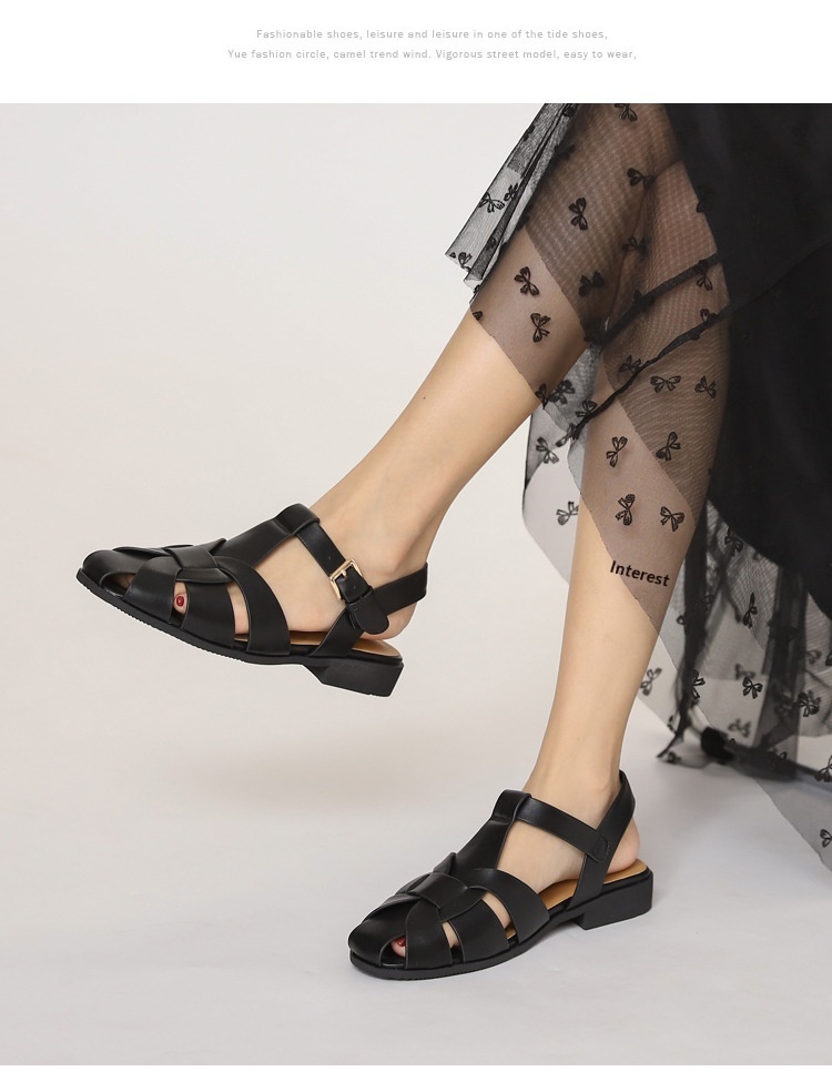 Baotou Woven Piggyback Strap Vintage Sandals New Style - Image 19