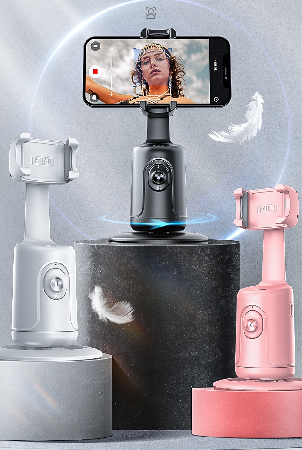 360 Auto Face Tracking Gimbal AI Smart Gimbal Face Tracking Auto Phone Holder For Smartphone Video Vlog Live Stabilizer Tripod - Image 25