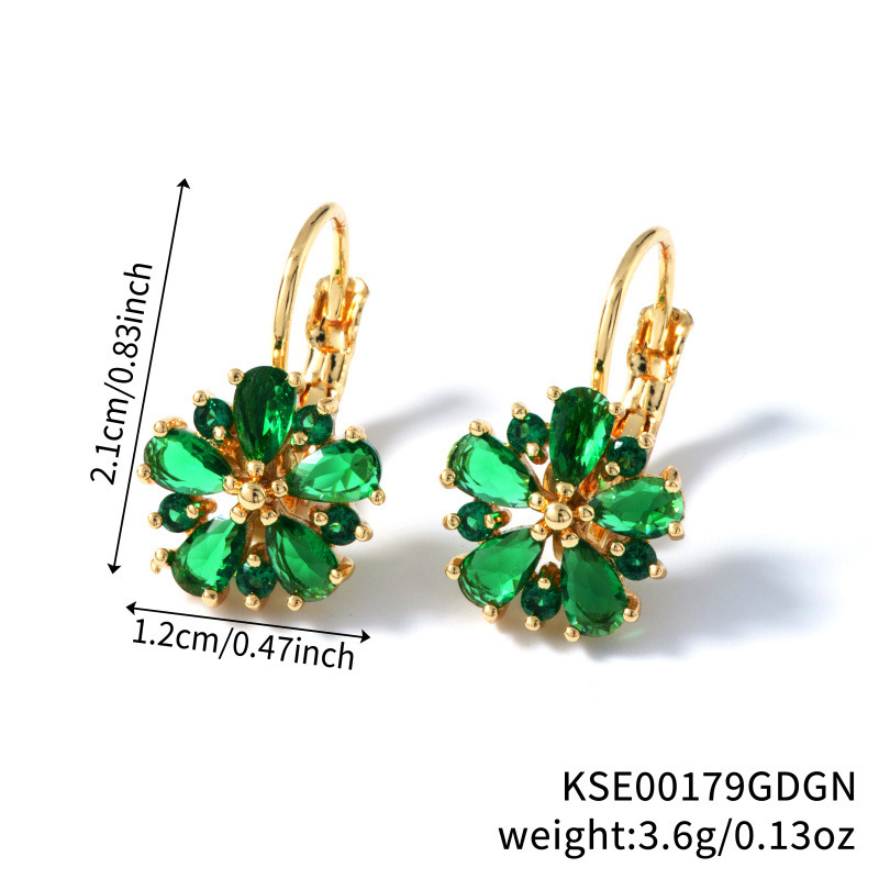 Colorful Zircon Ear Clips In Rose Gold - Image 14