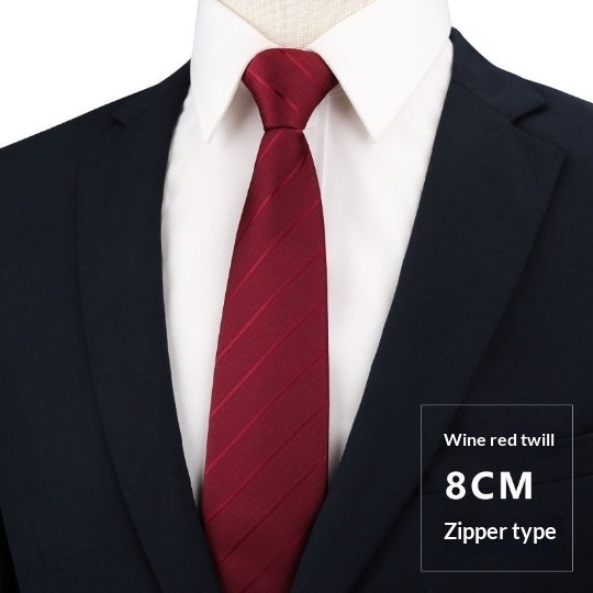 Mens Business Formal Zipper Tie With Blue Stripes - Image 22
