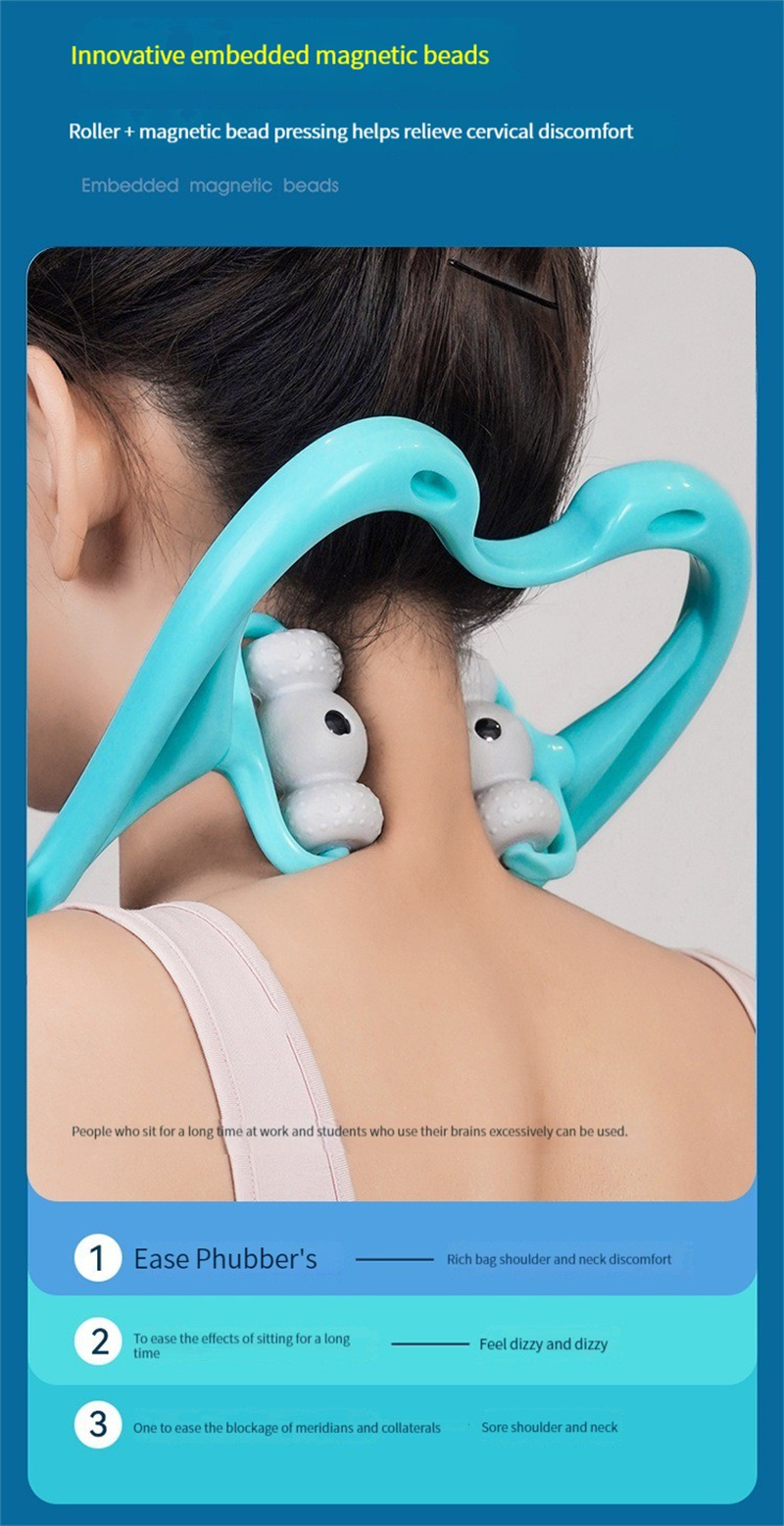 Neck Massager For Pain Relief Deep Tissue 360 Degree Neck Roller With 96 Pressure Point Neckbud Massage Roller For Neck Shoulder Waist Leg Foot Handheld Relaxer Tool - Image 12
