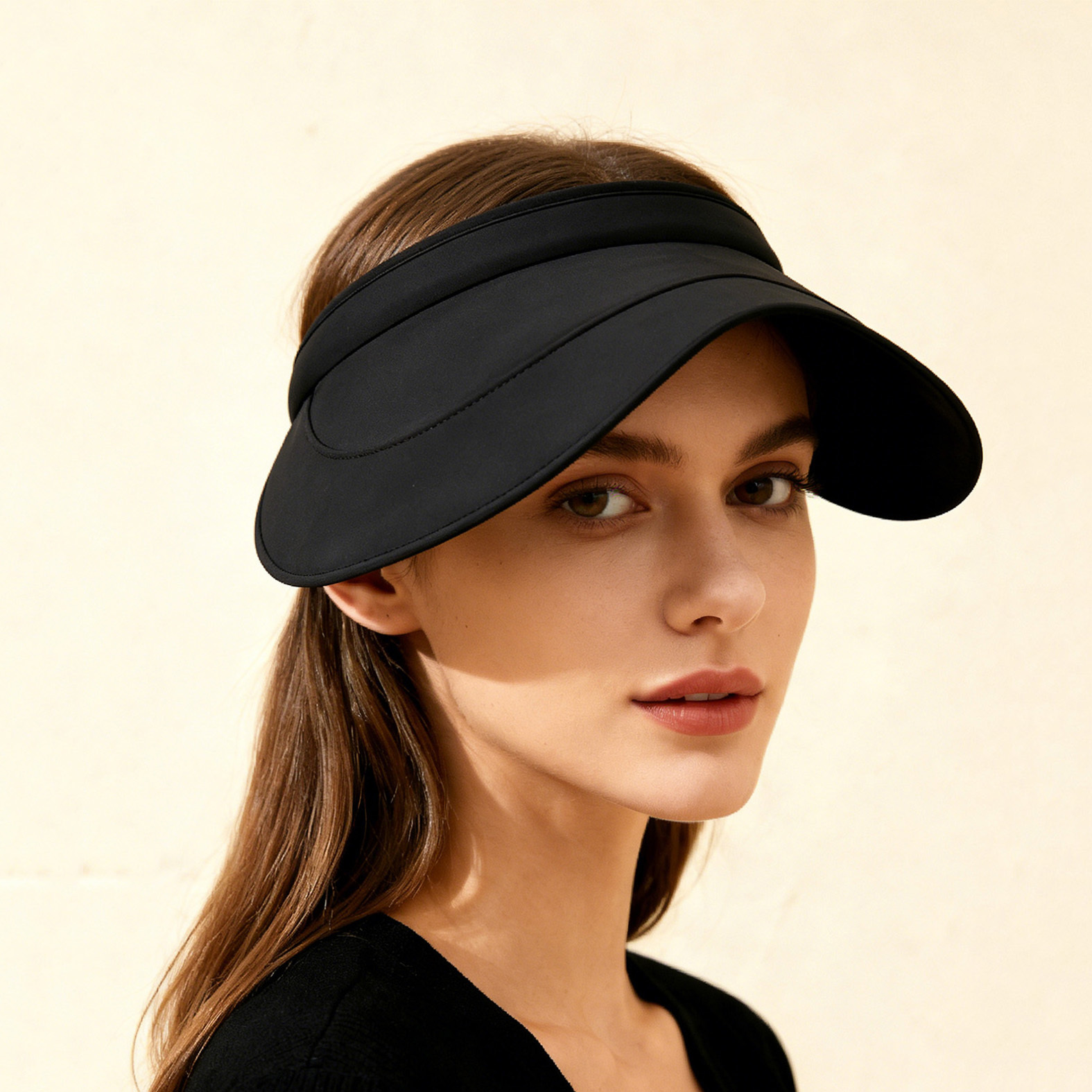 Simple Solid-color Open-top Sun Hat, With Perforated Ventilation And Wide Brim For Sun Protection, Suitable For Outdoor Activities And Daily Commuting. - Image 1