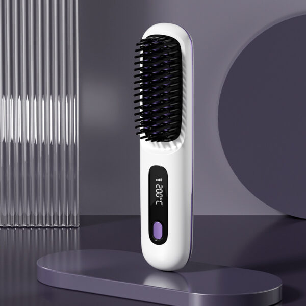 2 In 1 Straight Hair Comb Wireless Hair Straightener Brush Hair Fast Heating Portable Hot Curler USB Charging - Image 23