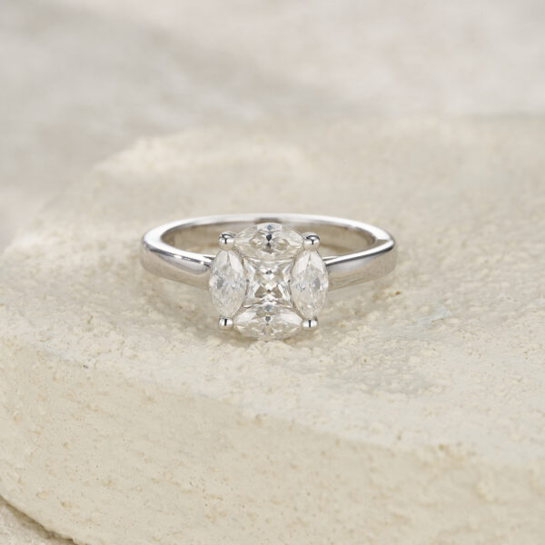 Engraved With Top-quality Moissanite, This Luxurious And Fashionable Minimalist Jewelry Set Features Exquisite Silver Accessories For Ladies. Made Of S925 Silver With Electroplated Platinum. - Image 3