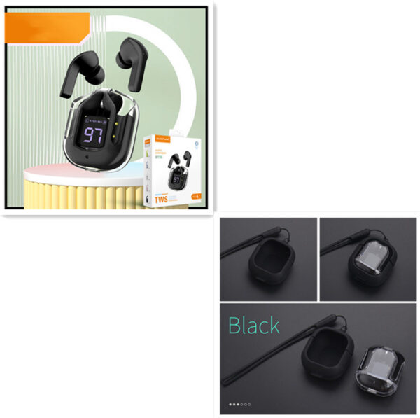 New Mini Transparent Wireless Bluetooth Headset Digital Display ENC Noise Reduction True Wireless Sports Music - Image 32