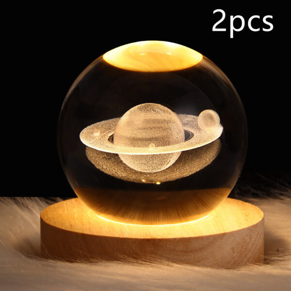 LED Night Light Galaxy Crystal Ball Table Lamp 3D Planet Moon Lamp Bedroom Home Decor For Kids Party Children Birthday Gifts - Image 18