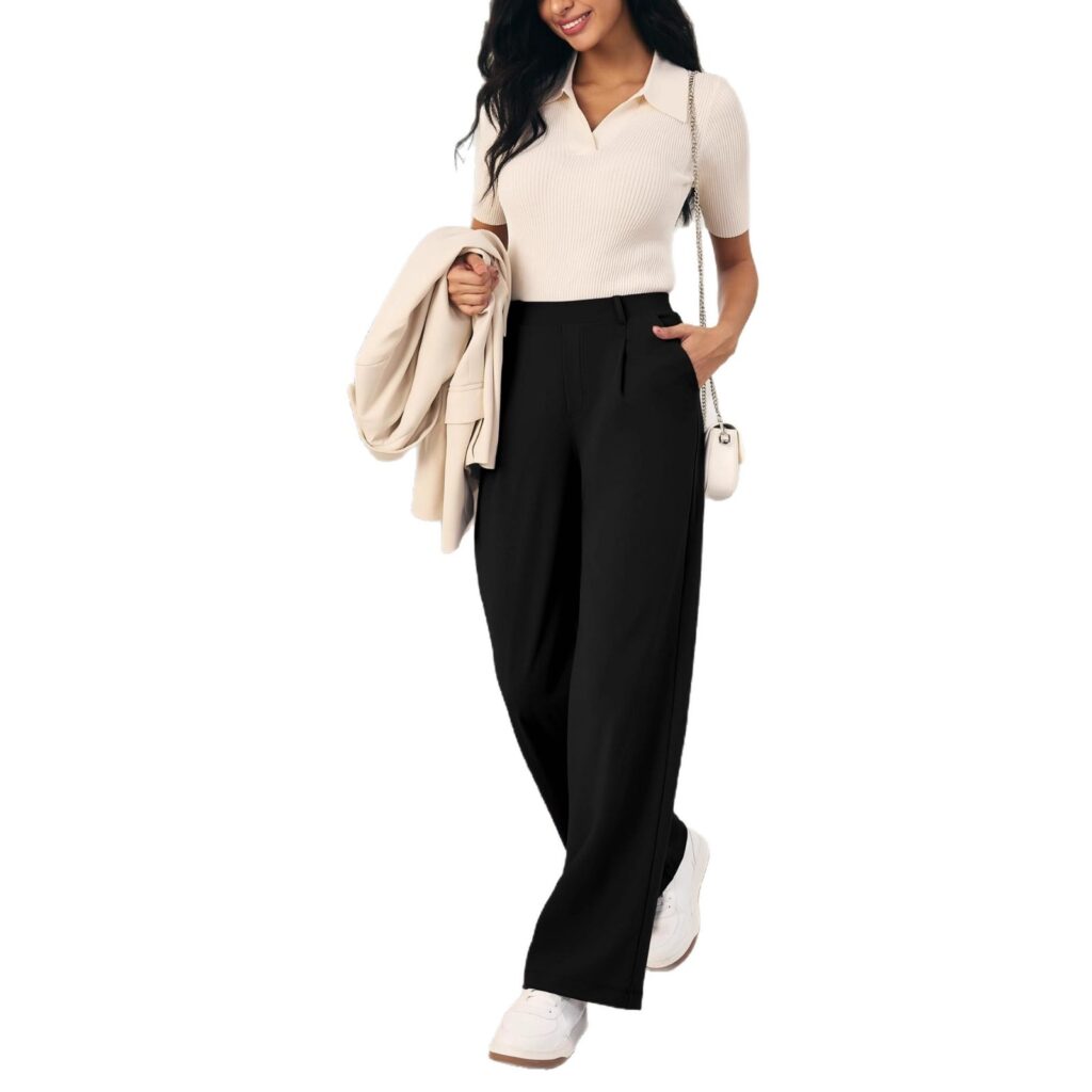 Womens High-Waisted Stretchy Work Business Casual Pants