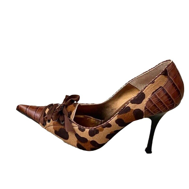 Pointed-toe Stiletto Heel Lace-up Womens Heels
