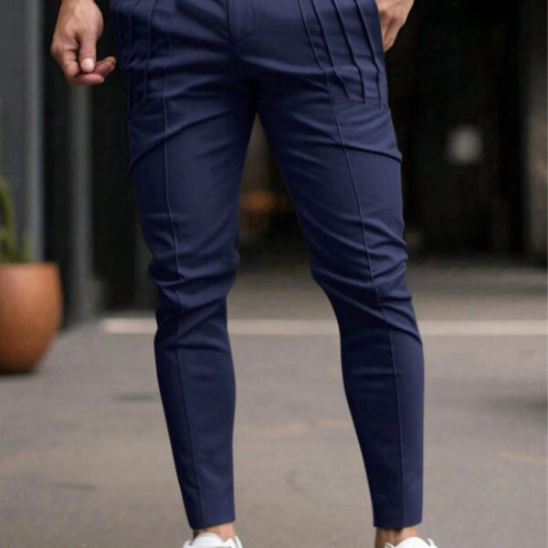 Men's Solid-Colored Dress Pants Casual Pants Slim-Fit - Image 4