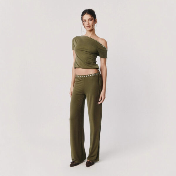 Women's Fashionable Winter Solid-Colored Casual Set - Image 2