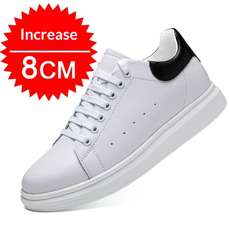 Korean-style Casual Invisible-heeled White Sneakers For Men Autumn Season