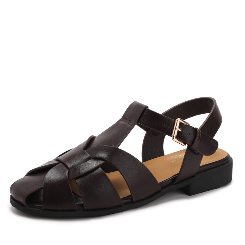 Baotou Woven Piggyback Strap Vintage Sandals New Style - Image 6
