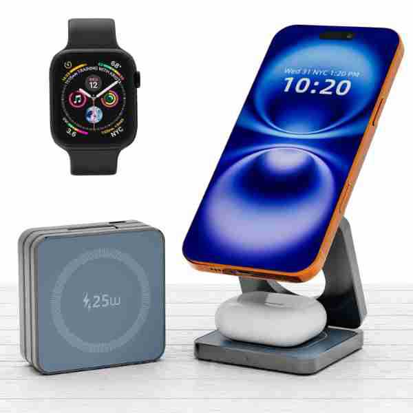 3-in-1 Foldable Magnetic Wireless Charging Desktop Stand - Image 18