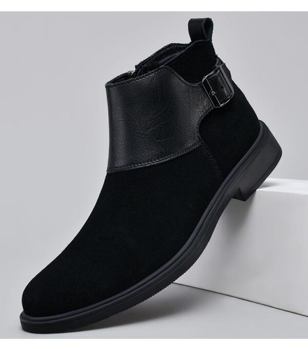 High-top British-style Leather Zip-up Ankle Boots - Image 12