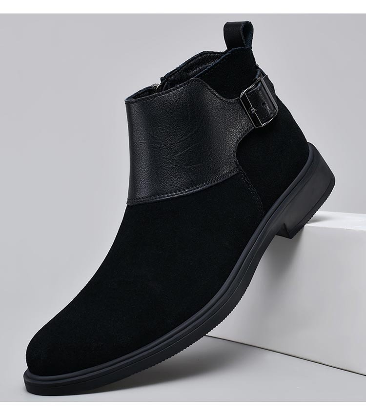 High-top British-style Leather Zip-up Ankle Boots