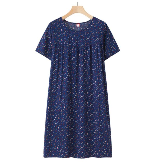 Women's Thin Loose Cotton Silk Short-Sleeve Dress - Image 19