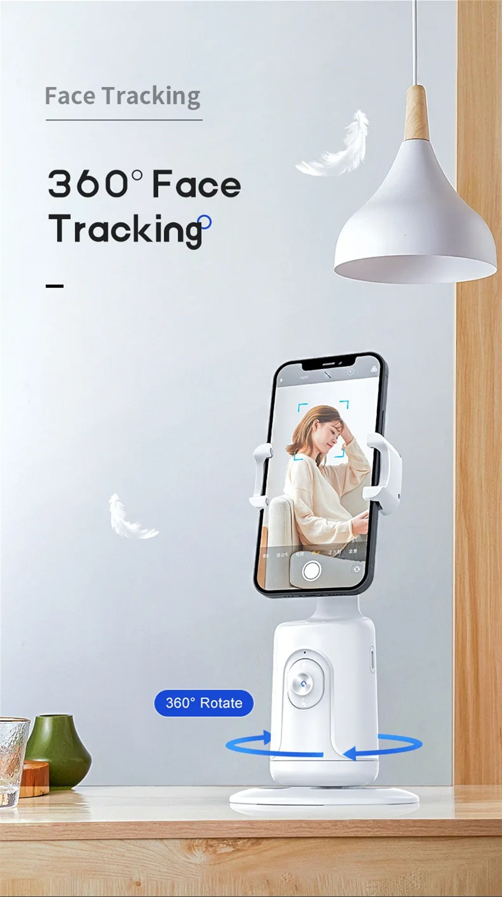360 Auto Face Tracking Gimbal AI Smart Gimbal Face Tracking Auto Phone Holder For Smartphone Video Vlog Live Stabilizer Tripod - Image 22