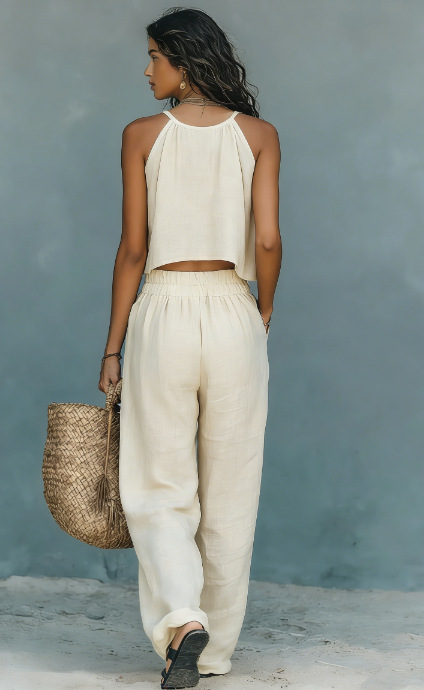 Women's Sleeveless Tank Top And Wide-Leg Pants Set - Image 16