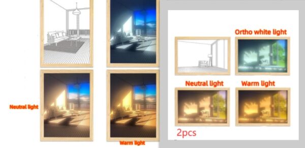 Illuminated Picture LED Decorative Light Painting Bedside Picture Style Creative Modern Simulate Sunshine Drawing Night Light Gift - Image 88