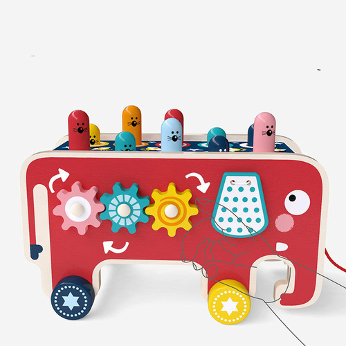 Toddlers Kids Wooden Pounding Bench Animal Bus Toys - Image 3