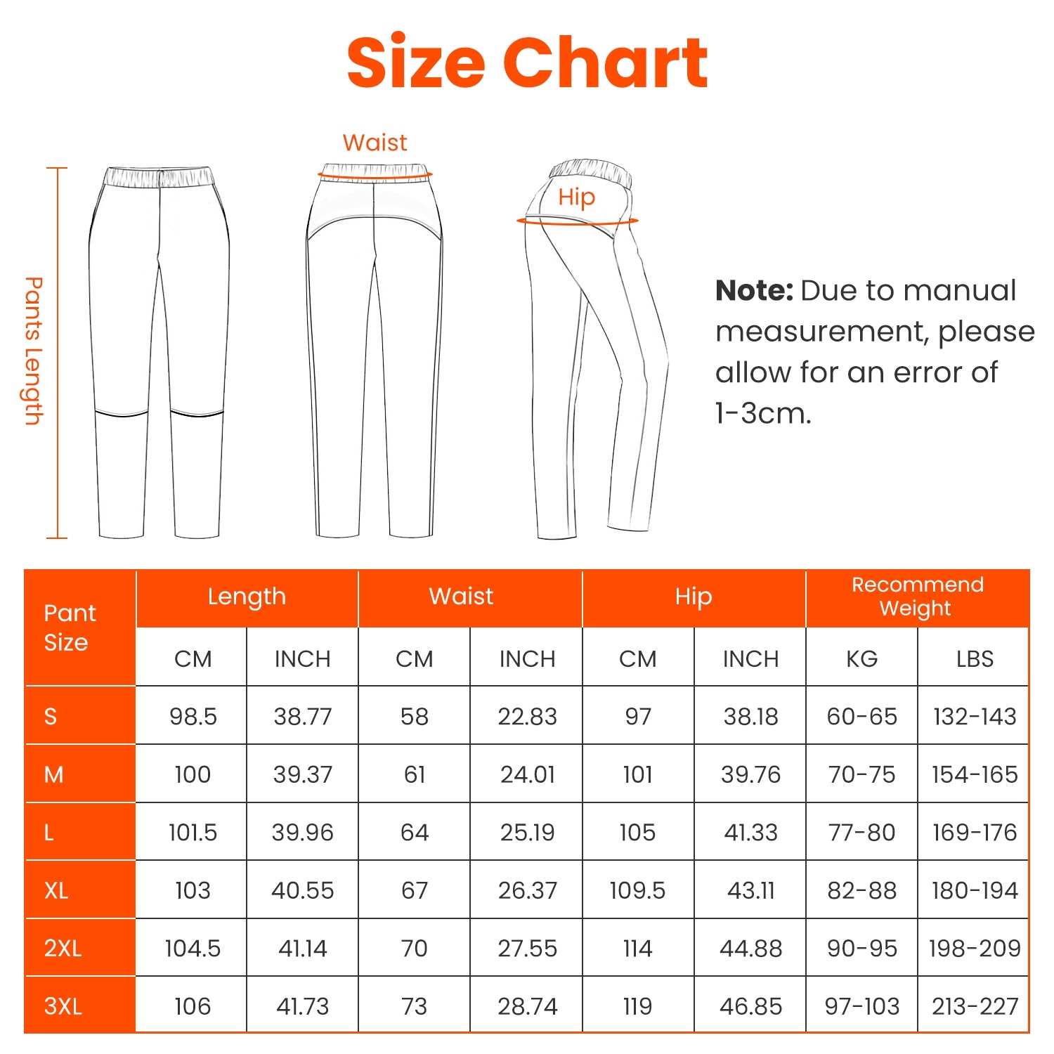 1Pc  Winter Heated Pants For Men Women With 12 Heating Zones 5V USB Powered Heating Trouser With 3 Heating Levels Machine Washable For Outdoor Winter Activities Unisex - Image 6