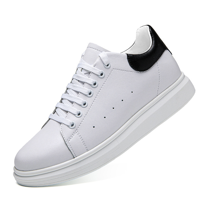 Korean-style Casual Invisible-heeled White Sneakers For Men Autumn Season