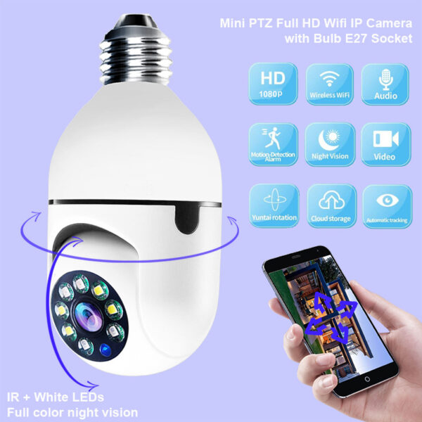WiFi CAMERA 1080P Bulb 4X Zoom Camera E27 Home 5GWiFi Alarm Monitor - Image 13