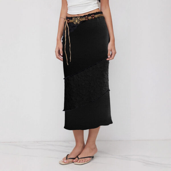 Retro Woven Butterfly Waist Cord Accessory Skirt - Image 2