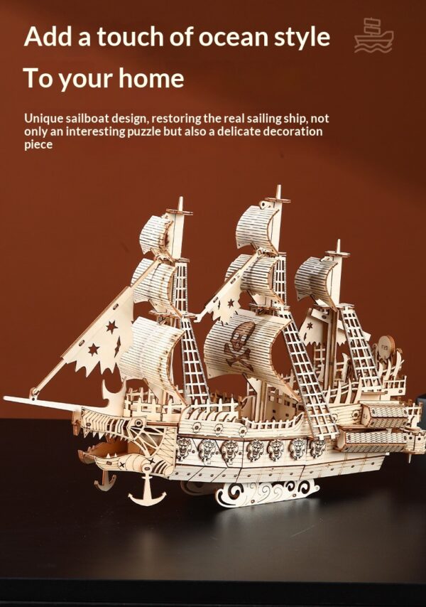 Wooden 3D Puzzle Model Of The Ship Holland In Wood - Image 10