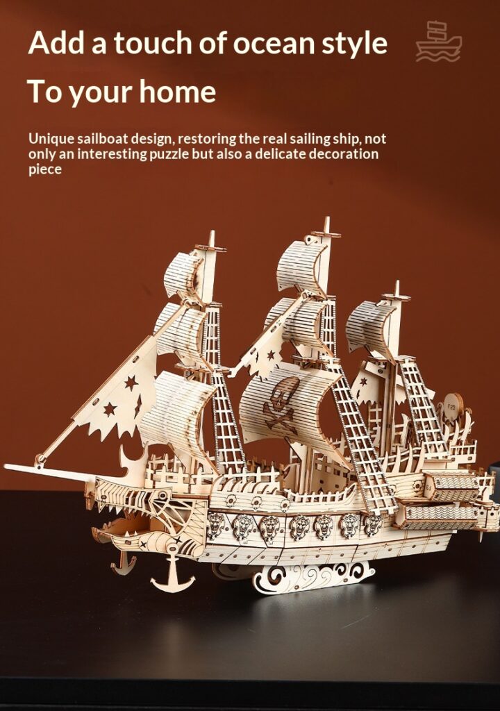 Wooden 3D Puzzle Model Of The Ship Holland In Wood