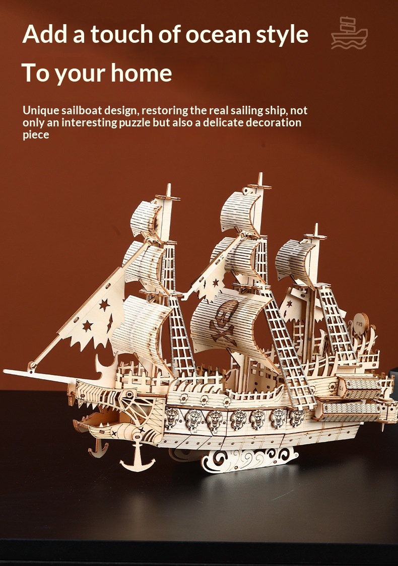 Wooden 3D Puzzle Model Of The Ship Holland In Wood - Image 10