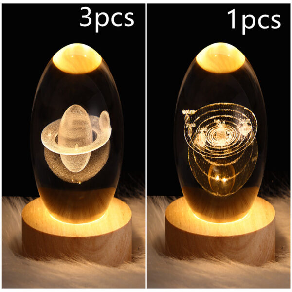 LED Night Light Galaxy Crystal Ball Table Lamp 3D Planet Moon Lamp Bedroom Home Decor For Kids Party Children Birthday Gifts - Image 23