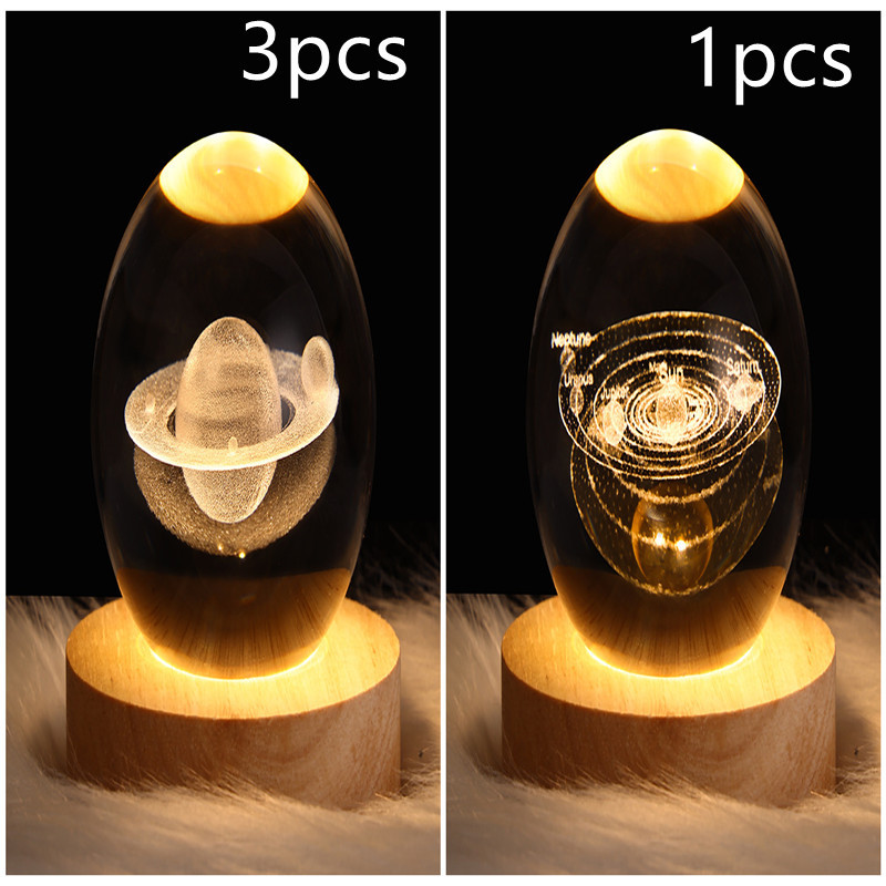 LED Night Light Galaxy Crystal Ball Table Lamp 3D Planet Moon Lamp Bedroom Home Decor For Kids Party Children Birthday Gifts - Image 23